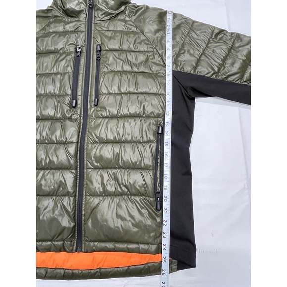 Zara‎ Women's Green Black Hooded Quilted Chest/Hip Pockets Puffer Jacket Large - Picture 8 of 11